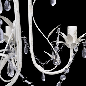 Candelabre suspendate de plafon cu cristale 2 buc. alb elegant - Img 4