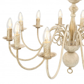 Candelabru, alb vintage, 12 becuri E14 - Img 6