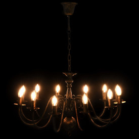 Candelabru antichizat, negru, 12 becuri E14 - Img 5