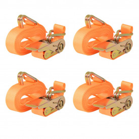 Chingi fixare cu clichet, 4 buc 0,8 tone 6m x 25mm, portocaliu