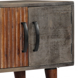 Comodă TV, gri, 115x30x46 cm, lemn masiv de mango - Img 8
