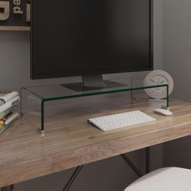 Comodă TV/Suport monitor, sticlă transparentă 70 x 30 x 13 cm