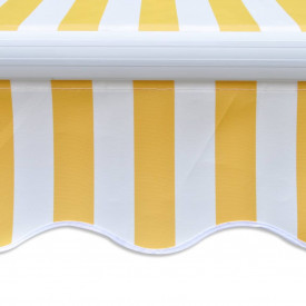 Copertină pliabilă, acționare manuală, 300 cm, galben/alb - Img 4