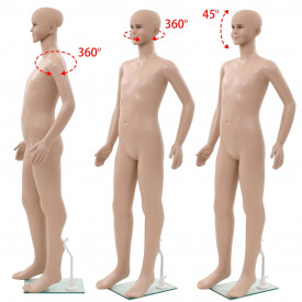Corp manechin copil, cu bază din sticlă, bej, 140 cm - Img 5