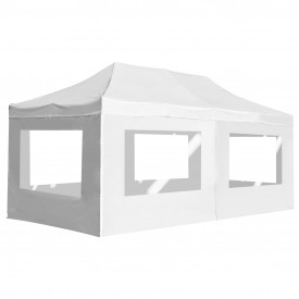 Cort de petrecere pliabil cu pereți, alb, 6 x 3 m, aluminiu - Img 1