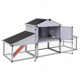 Coteț pentru păsări din aluminiu cu țarc și cutie pentru cuibar - Img 3
