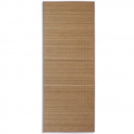 Covor dreptunghiular din bambus 80 x 200 cm, Maro - Img 2