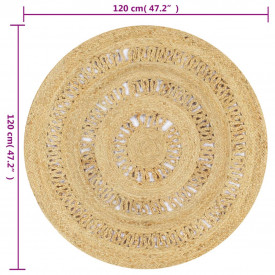 Covor manual din iută împletită, 90 cm - Img 6