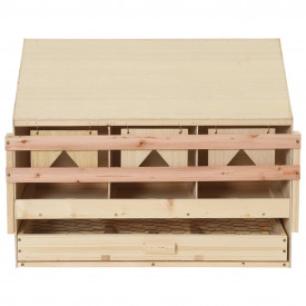 Cuibar găini cu 3 compartimente, 72x33x54 cm, lemn masiv pin - Img 5