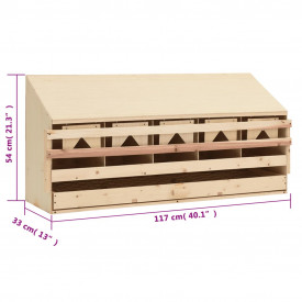 Cuibar găini cu 5 compartimente 117x33x54 cm lemn masiv pin - Img 10