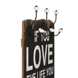 Cuier de perete cu 6 cârlige, 120 x 40 cm, LOVE LIFE - Img 3