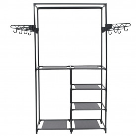 Cuier haine, negru, 87 x 44 x 158 cm, oțel și material nețesut - Img 2