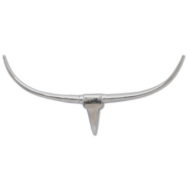 Decorațiune pentru perete tip cap de taur, aluminiu, 96 cm, Argintiu - Img 4
