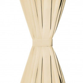 Draperii micro-satin cu bride, 2 buc, 140 x 225 cm, bej - Img 3