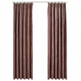 Draperii opace 2 buc. roz antichizat 140x225 cm catifea cârlige