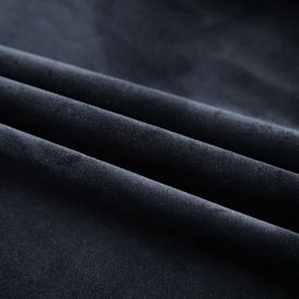 Draperii opace cu cârlige, 2 buc., negru, 140x245 cm, catifea - Img 2