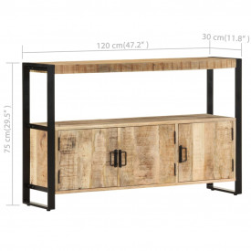 Dulap lateral, 120 x 30 x 75 cm, lemn masiv de mango - Img 7