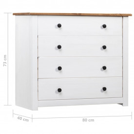 Dulap lateral, alb, 80 x 40 x 73 cm, gama pin de Panama - Img 6