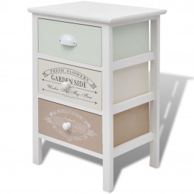 Dulap shabby chic franțuzesc din lemn cu 3 sertare - Img 2