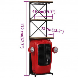 Dulap vinuri design tractor 49x32x183cm lemn masiv de mango - Img 11