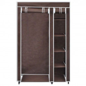 Dulapuri pentru haine, material textil, 2 buc, maro - Img 3