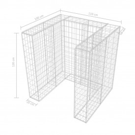 Gabion single înconjurător pubelă, oțel, 110 x 100 x 120 cm - Img 9