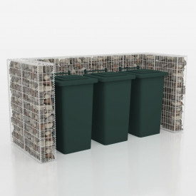 Gabion triplu înconjurător pubelă, oțel, 250 x 100 x 120 cm - Img 3