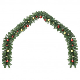 Ghirlandă de Crăciun decorată cu globuri, 10 m - Img 2
