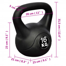 Greutate tip bilă cu mâner Kettlebell 16 kg - Img 4