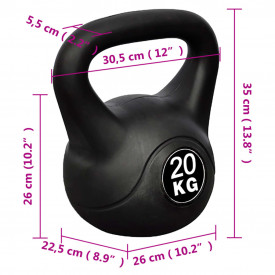 Greutate tip bilă cu mâner Kettlebell 20 kg - Img 4