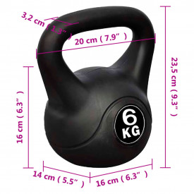Greutate tip bilă cu mâner Kettlebell 6 kg - Img 4