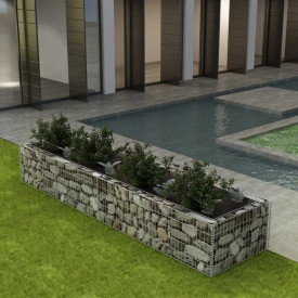 Jardinieră gabion din oțel, 360 x 90 x 50 cm