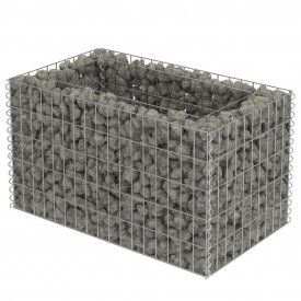 Jardinieră gabion, oțel galvanizat, 90 x 50 x 50 cm - Img 2