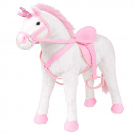 Jucărie Unicorn din pluș Alb și Roz XXL