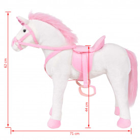 Jucărie Unicorn din pluș Alb și Roz XXL - Img 7