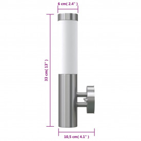 Lampă RVS rezistentă la apă pentru interior și exterior 11 x 35 cm - Img 10