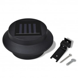 Lampă solară pentru exterior 6 pcs Lumină pentru gard Neagră - Img 8