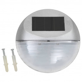 Lămpi solare de perete exterior 24 buc. argintiu rotund LED - Img 2