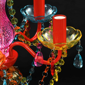Lustră Cristal Artificial pentru 5 becuri Multicoloră - Img 5