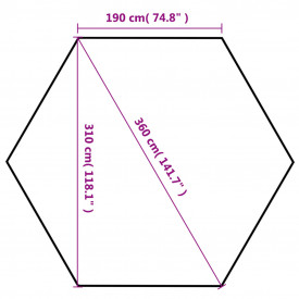 Marchiză hexagonală pliabilă, 6 pereți laterali, gri, 3,6x3,1 m - Img 11