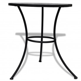 Masă cu blat mozaic 60 cm Alb/Negru - Img 3