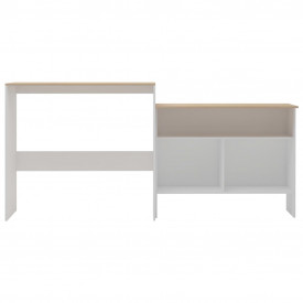 Masă de bar cu 2 blaturi, alb, 130x40x120 cm - Img 3