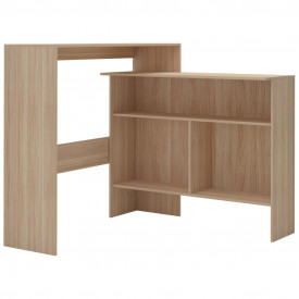 Masă de bar cu 2 blaturi, stejar, 130x40x120 cm - Img 2