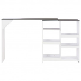 Masă de bar cu raft mobil, alb, 138x40x120 cm - Img 3