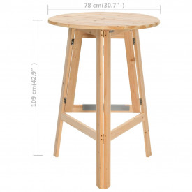 Masă de bar pliabilă, 78 cm, lemn de brad - Img 8