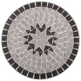 Masă de bistro mozaic, gri, 61 cm, ceramică - Img 3