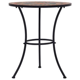 Masă de bistro mozaic, portocaliu/gri, 60 cm, ceramică - Img 2