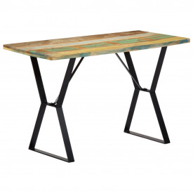 Masă de bucătărie, 120 x 60 x 76 cm, lemn masiv reciclat - Img 9