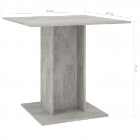 Masă de bucătărie, gri beton, 80 x 80 x 75 cm, PAL - Img 6