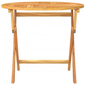 Masă de bucătărie pliabilă, exterior, 85x76 cm, lemn masiv tec - Img 3